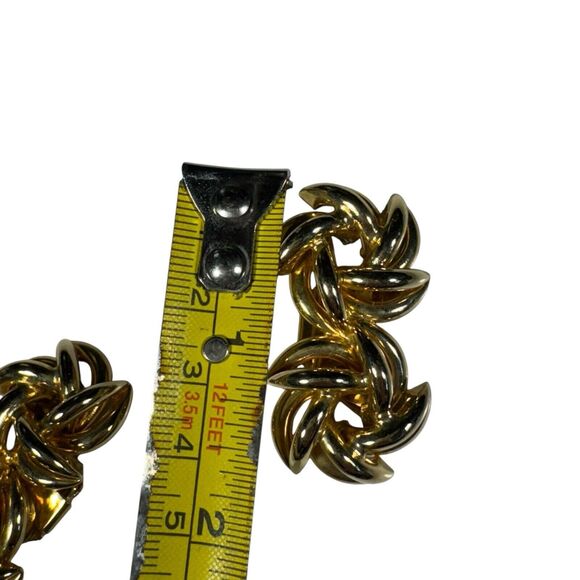 Musi Signed Gold tone Double Star Swirl Dress Clip Set Of Two Flat Back Pretty - Picture 8 of 9